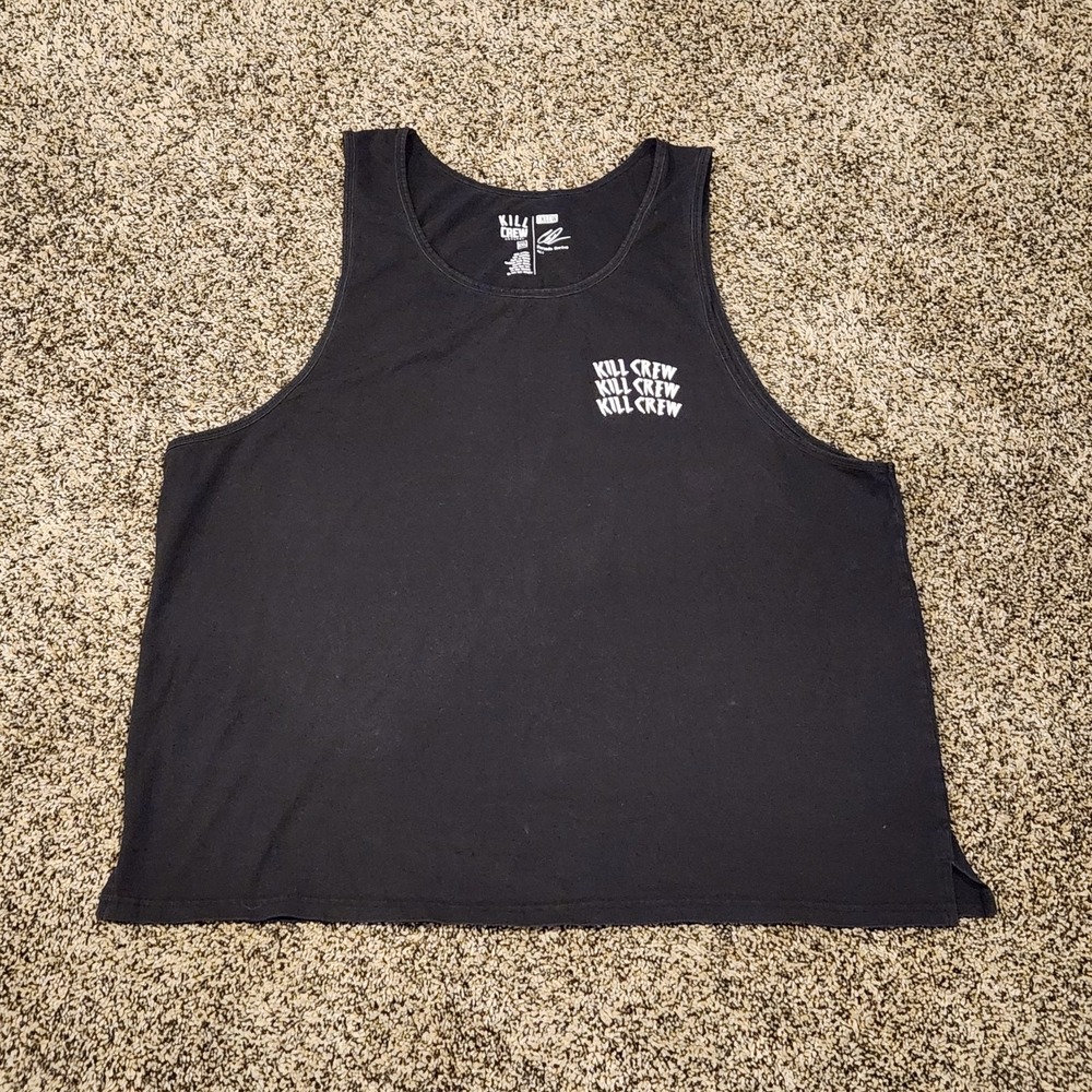 Kill Crew Men's Tank Top Size XXL Biker Grunge Rocker Chic Boycore Wolf Logo